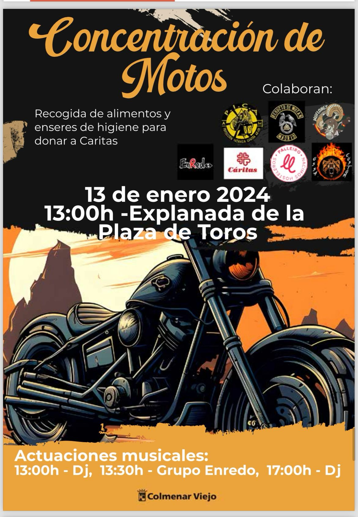 Concentración motos Colmenar Viejo 13 enero 2024